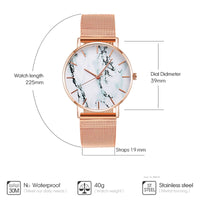 Thumbnail for Fashion Rose Gold Mesh Band Creative Marble Female Wrist Watch Luxury Women Quartz Watches Gifts Relogio Feminino Drop Shipping