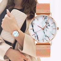 Thumbnail for Fashion Rose Gold Mesh Band Creative Marble Female Wrist Watch Luxury Women Quartz Watches Gifts Relogio Feminino Drop Shipping